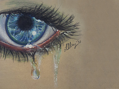 Eye am sad. drawing eye illustration prismacolor sad
