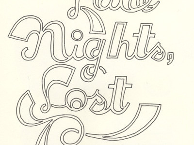 Late Nights Lost Time hand drawn illustration type