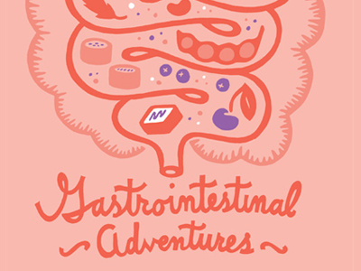 The End Of Gastrointestinal Adventures hand drawn illustration