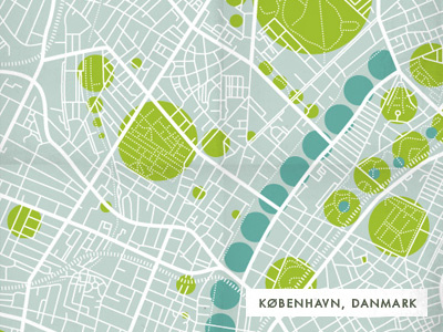 Where I've Lived Map - Copenhagen illustration map