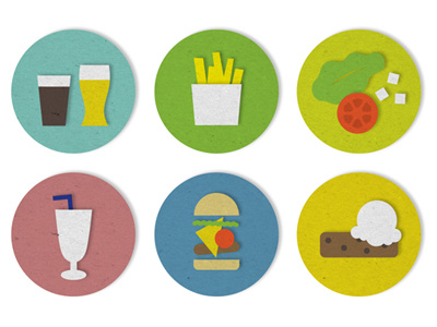 Mod Burger Icons illustration