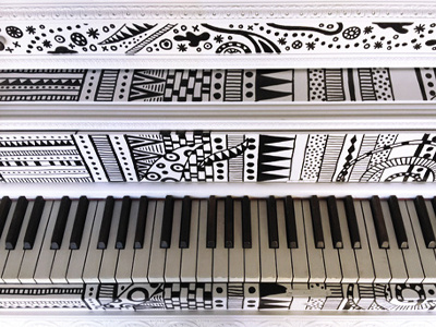 Illustrated Piano Keys hand drawn illustration