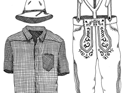 Lederhosen illustration outfit