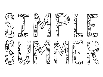 Simple Summer Outline hand drawn typography