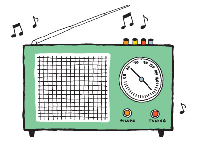 Tandem Activity Book Radio 1 hand drawn illustration