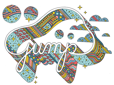 Jump Typographic Terrain hand drawn illustration lettering typography