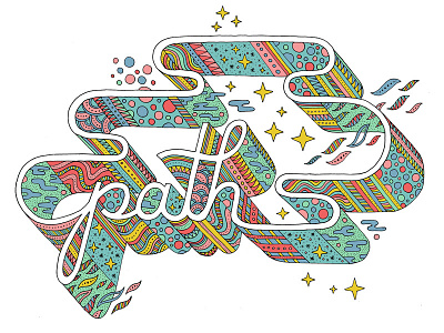 Path Typography hand drawn illustration lettering