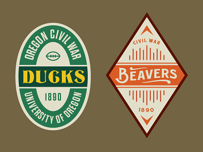 Ducks VS Beavers Beer Design 1890 beer design label sports