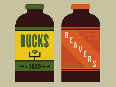 Ducks Vs Beavers Beer Design 1930 beer design label sports