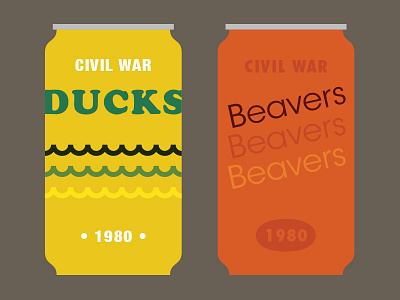 Ducks Vs Beavers Beer Design 1980 beer design label sports