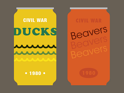 Ducks Vs Beavers Beer Design 1980