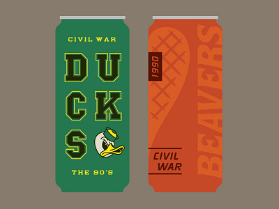 Ducks Vs Beavers Beer Design 1990 beer design label sports