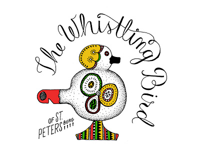 The Whistling Bird Of St. Petersburg handdrawn illustration lettering