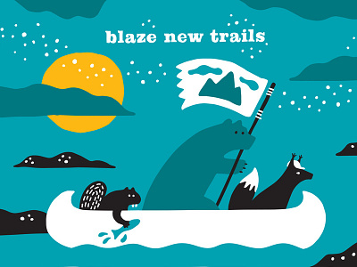 Blaze New Trails handdrawn illustration