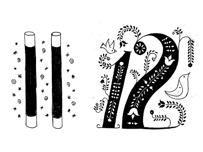 11 & 12 Sketch handdrawn lettering