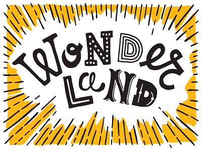 Wonderland handdrawn lettering