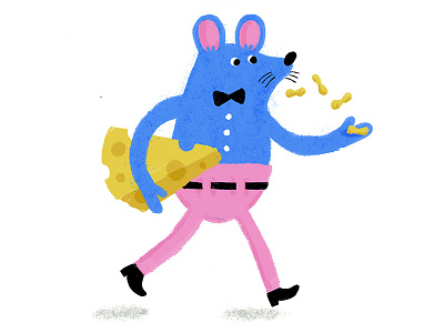 Mouse in Pants cheese digital illustration mouse