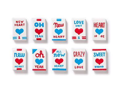 New Heart Boxes - batch 5 handdrawn illustration lettering
