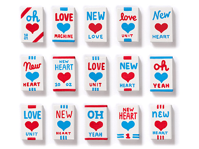 New Heart Boxes - batch 4 handdrawn illustration lettering
