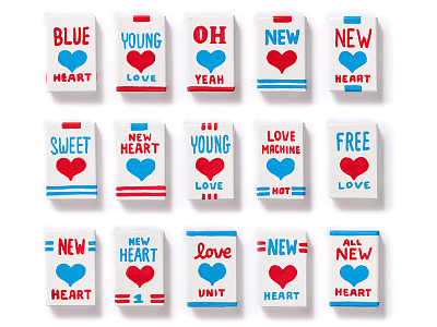New Heart Boxes - batch 3 handdrawn illustration lettering
