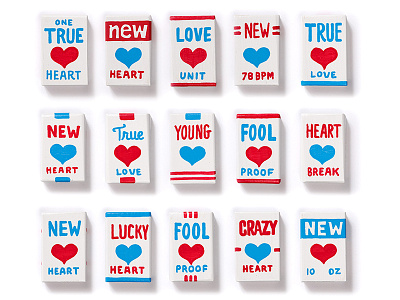 New Heart Boxes - batch 2 handdrawn illustration lettering