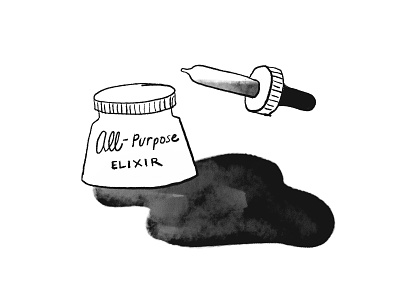 Fantastical Gifts - All Purpose Elixir dropper hand drawn illustration ipadproart jar spill