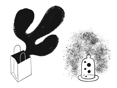 Fantastical Gifts - Out of the Bag + Bell Jar Bubbles bag blob handdrawn illustration ipadproart