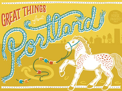 Great Things From Portland Full hand drawn illustration