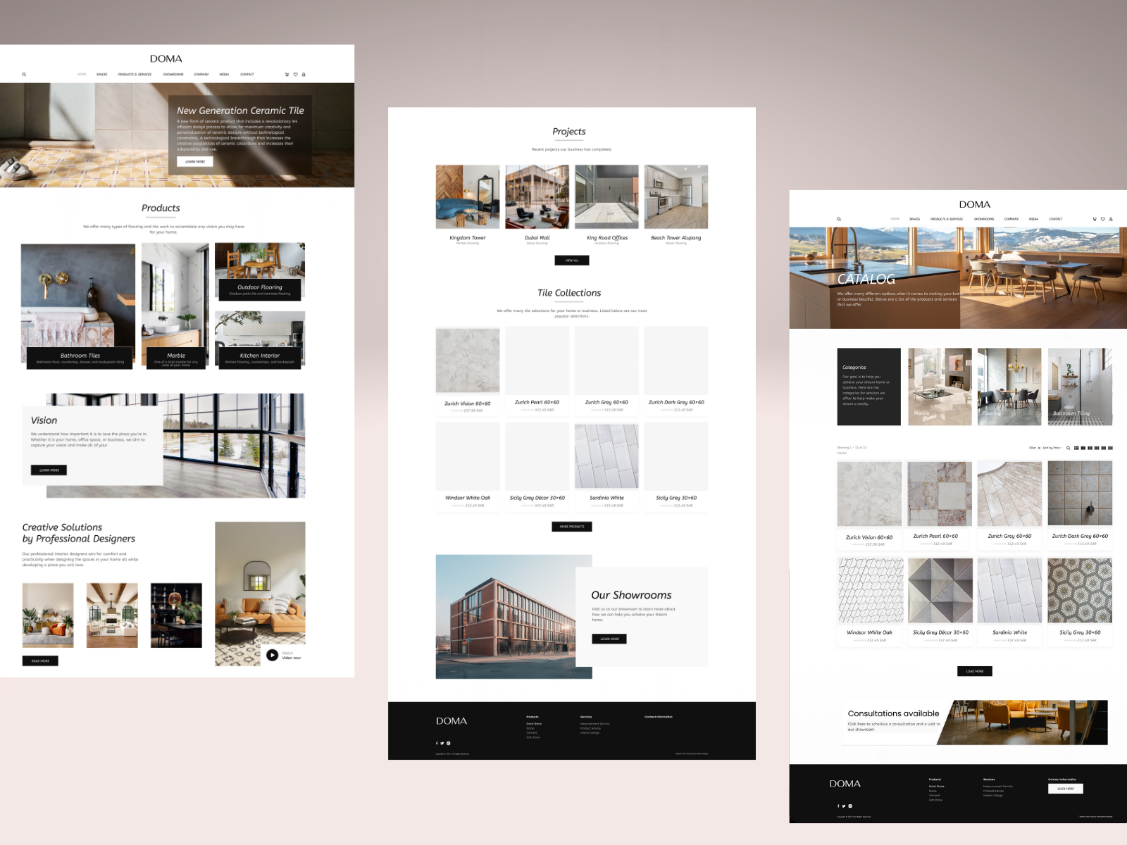 Doma Flooring Website Design by Becca Martin on Dribbble