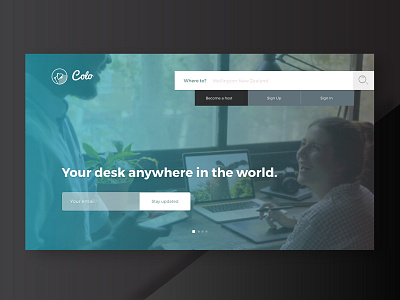 Landing page for Coworking website branding landing page ui ux webdesign