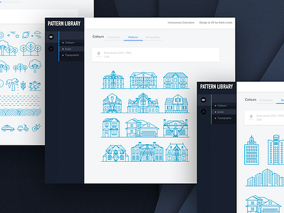 Illustrations for Web App Product UI Design: Calculator app house icons illustrations line icons material pattern library style guide ui ux web app