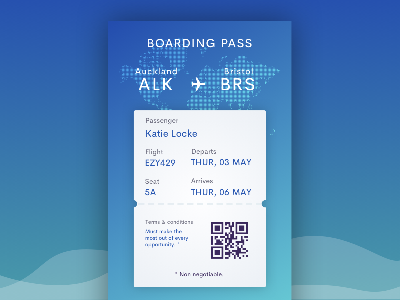 Airplane Ticket Ui By Katie Locke On Dribbble