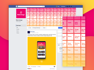 Facebook Banner app banner branding digital gradient retro social ui ux