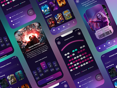 Movie Ticket App UI Design app design ui