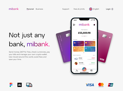 Mibank - Mobile & Web App Design app design mobile ui ux vector website