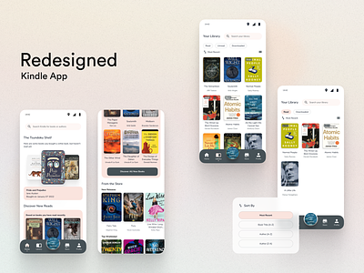 Kindle Redesign app design ui ux