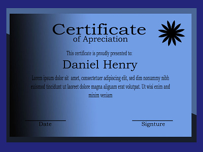 Blue Certificate