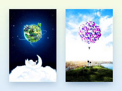 Splash for accompany accompany balloon boy cloud earth girl grassland moon splash