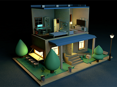 HOME(night) c4d