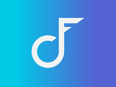 letter F and Music Logo design
