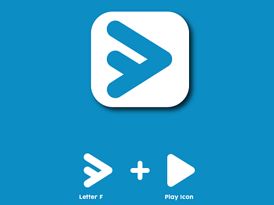 Letter F and Play logo design