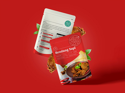 Warung Merry Rendang Sapi Packaging branding design graphic design illustration vector