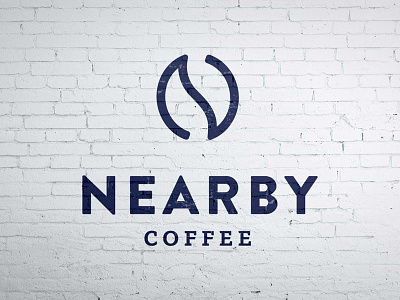 Nearby Coffee beans brandon brick coffee coffee shop logo nearby sans serif serif wall