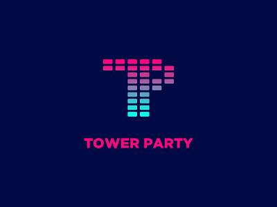 Tower Party audio circles gothic letters logo mark meters p t tp waveform word mark