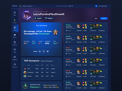 Game profile for GOSU.AI