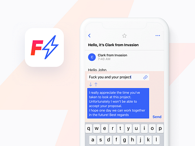 Fuckin Mail App app design app ios iphone mail mobile productivity send ui ux