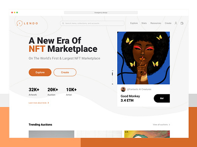 Lendo NFT Market ui ux web webdesign website