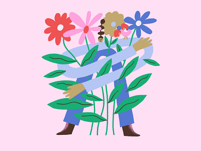 Plantlady character colourful flat flowers illustration nature woman illustration