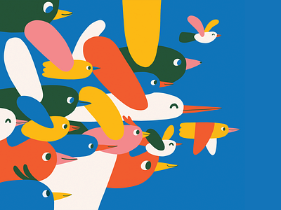 Birds animal animalillustration artprint birds colourful design flat freedom illustration print