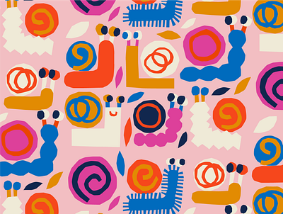Snail Pattern animal animalillustration colourful flat flatstyle illustration kids nature pattern patterndesign playful